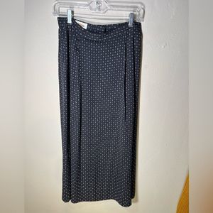 Talbots long Silk skirt Black w Geometric Print Sz 10